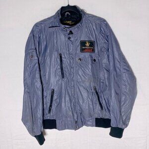 Vintage John Player Special Light Blue Grey Racing Bomber Jacket M